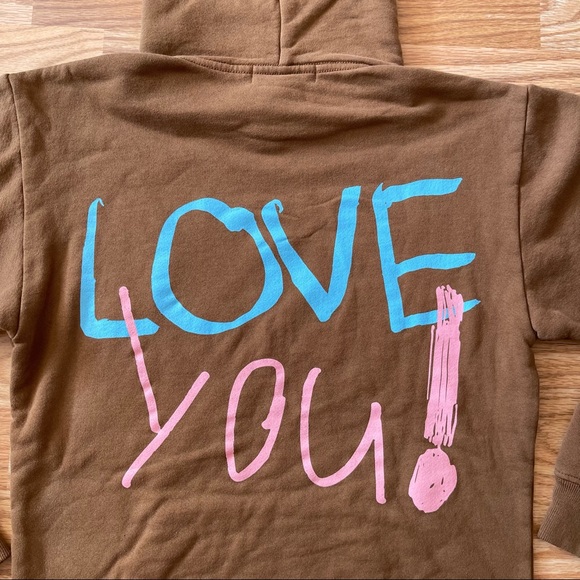 NEW KIDS WORLDWIDE YOU CAN CHANGE THE WORLD BROWN HOODIE SZ XS - Picture 7 of 7